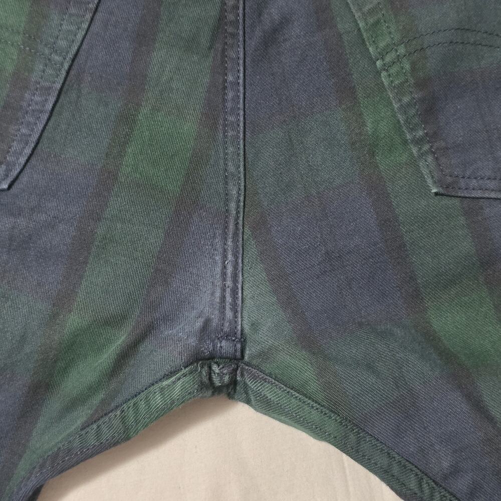 Levi's 502 Mens 36x29 Black Watch Plaid Green Blue Taper Pants Rare Blank R Tab - Picture 15 of 15